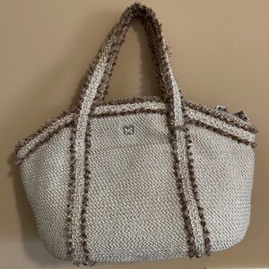 Eric Javits VERY RARE Squishee Straw Tweed Covet Satchel Tote Bag